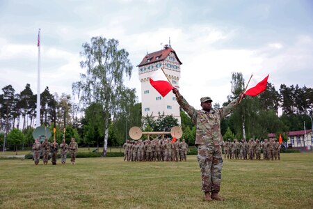 Soldier with signal flags