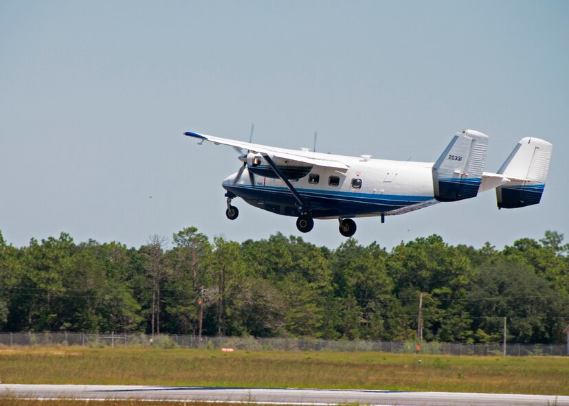 A C-145 Skytruck lifts off from the runway at Duke Field, Fla., on an airdrop training sortie recently.