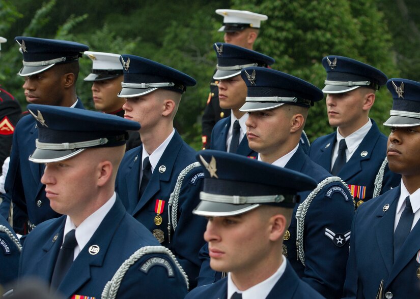 Crowd of service members