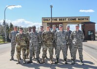 Members of the First Sergeant’s Council pose for a photo at Minot Air Force Base, North Dakota, April 24, 2018. The First Sergeant’s Council is a professional organization that‘s focused on supporting Airmen. (U.S. Air Force photo by Senior Airman Jonathan McElderry)