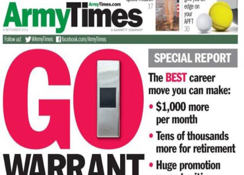 Go Warrant Now Army Times Cover