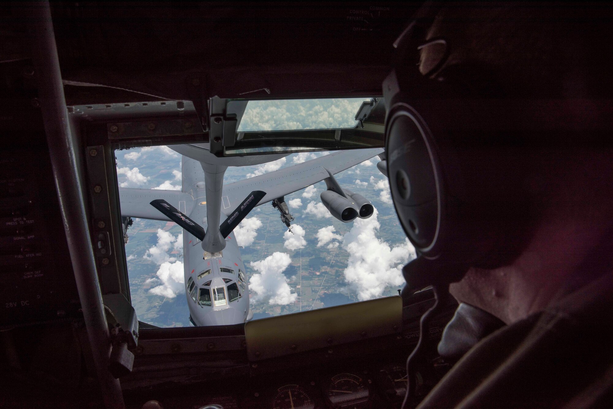 The 126th Air Refueling Wing, 906th Air Refueling Squadron and the 375th Air Mobility Wing hosted a KC-135 Stratotanker orientation flight with Scott Air Force Base’s honorary commanders May 22, 2018, at Scott AFB, Illinois. They were able to witness an aerial refueling and a tour of the St. Louis Arch by a total force crew. “[It was] great to demonstrate our capabilities to those from the local community who partner with us and support our families,” said Lt. Col. Christopher Schlachter Sr., 906th ARS commander. (U.S. Air Force photo by Senior Airman Melissa Estevez)