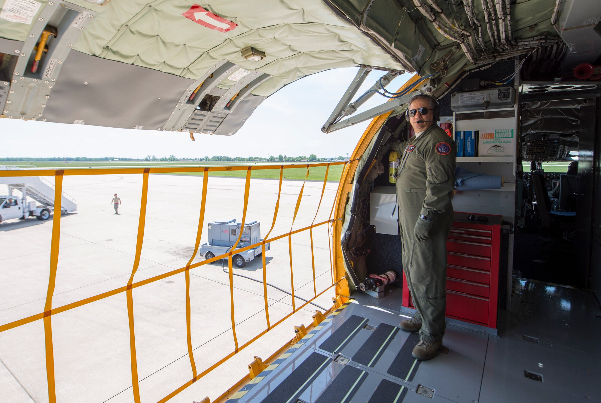 The 126th Air Refueling Wing, 906th Air Refueling Squadron and the 375th Air Mobility Wing hosted a KC-135 Stratotanker orientation flight with Scott Air Force Base’s honorary commanders May 22, 2018, at Scott AFB, Illinois. They were able to witness an aerial refueling and a tour of the St. Louis Arch by a total force crew. “[It was] great to demonstrate our capabilities to those from the local community who partner with us and support our families,” said Lt. Col. Christopher Schlachter Sr., 906th ARS commander. (U.S. Air Force photo by Senior Airman Melissa Estevez)