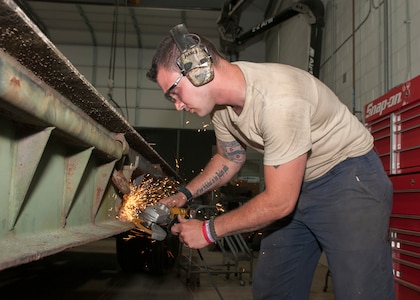 As a full-time federal technician, Hance works at the Allied Trades portion of the Combined Support Maintenance Shop and restores, refits and repairs equipment used by the National Guard.