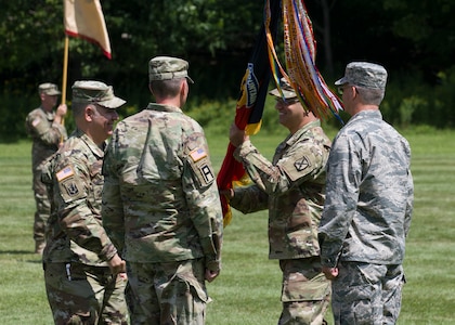 Outgoing commander Col. Andrew Harris relinquished command to incoming commander Col. Nathan Lord during the ceremony.