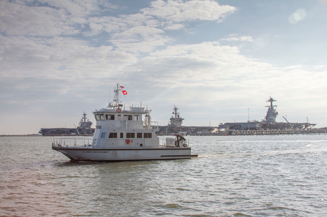 The survey vessel Ewell, a 61 foot catamaran outfitted with the latest multibeam SONAR technology and a crane capable of lifting 4,500 pounds, will serve as a dual-purpose vessel for the district, performing both as a survey vessel and marine debris removal vessel.