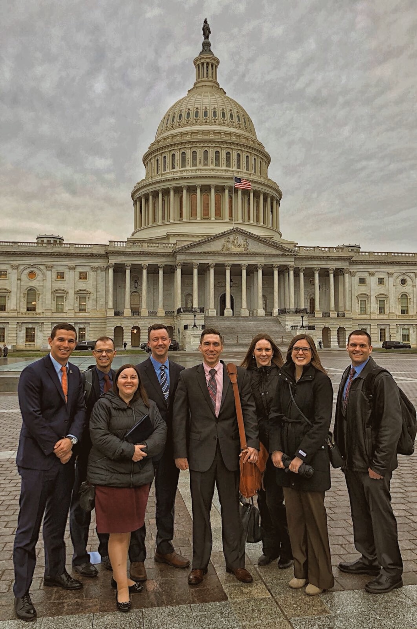 Members of the Air Force Life Cycle Management Center's Advanced Tactical Acquisition Corps program on Capitol Hill for meetings with government leaders. ATAC selects talented acquisition professionals for leadership development, training and the opportunity to work as a team to find solutions to acquisition challenges. (Courtesy photo)