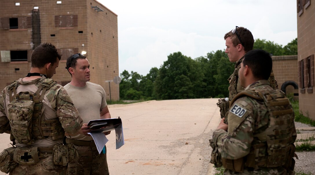 U.S. Air Force Explosive Ordnance Disposal technicians participate in the Full Spectrum EOD Warrior Challenge