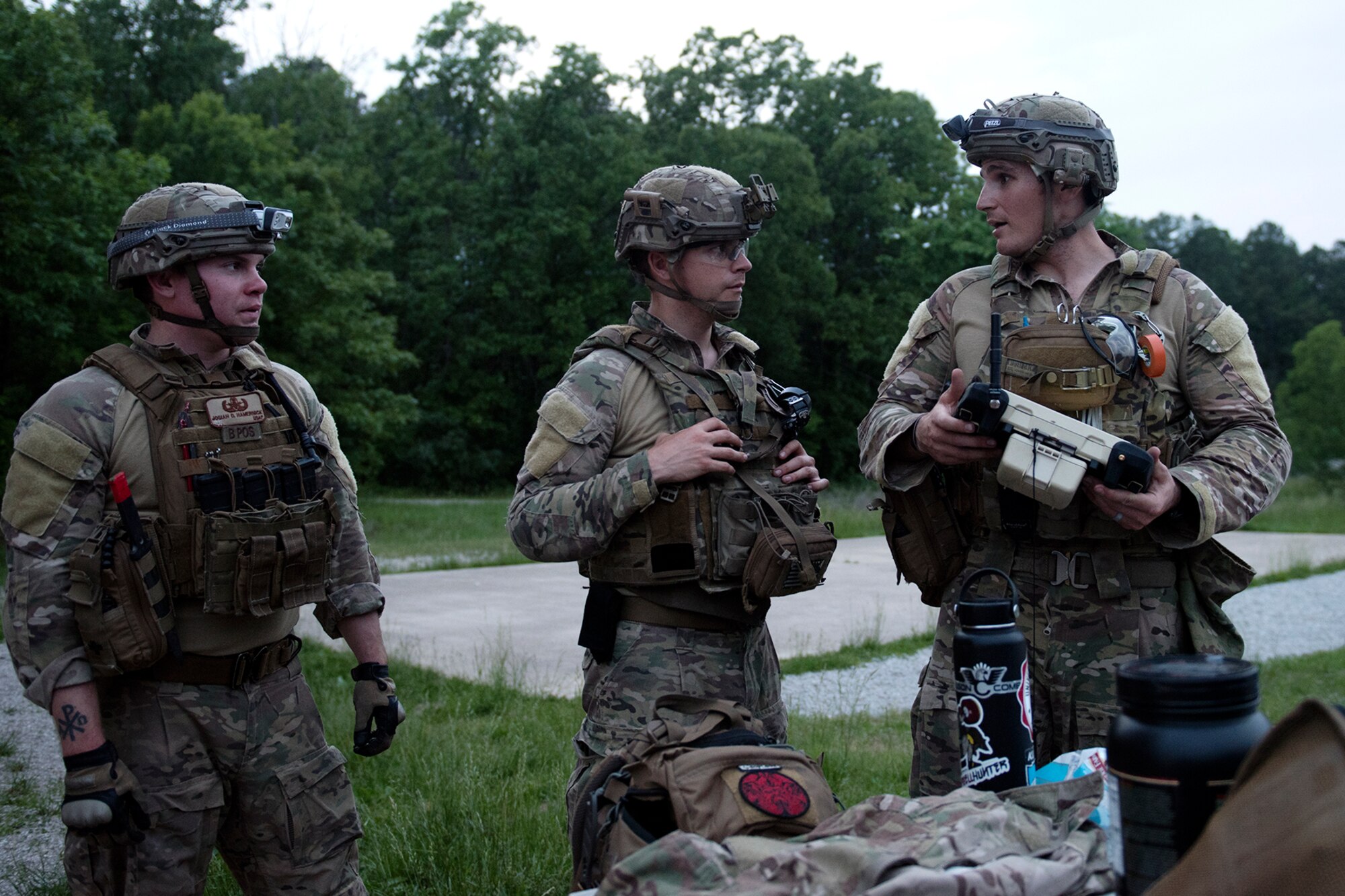 U.S. Air Force Explosive Ordnance Disposal technicians participate in the Full Spectrum EOD Warrior Challenge