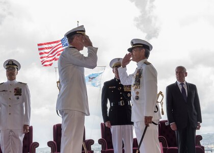 Adm. Davidson Relieves Adm. Harris as Commander, U.S. Indo-Pacific Command