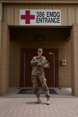 Staff Sgt. Laura Ibanez, 386th Expeditionary Medical Group public health technician, was one of 40 Airmen selected this year for the Nurse Enlisted Commissioning Program. NECP offers Airmen the opportunity to earn a baccalaureate degree in nursing at a college or university with an Air Force Reserve Officer Training Corps detachment or a college or university with a "cross-town agreement." Applicants who are accepted are required to attend school year-round in a resident-based program for up to 24 consecutive calendar months, where they are required to complete classes, in-residence training, and ROTC requirements. (U.S. Air Force photo by Staff Sgt. Christopher Stoltz)