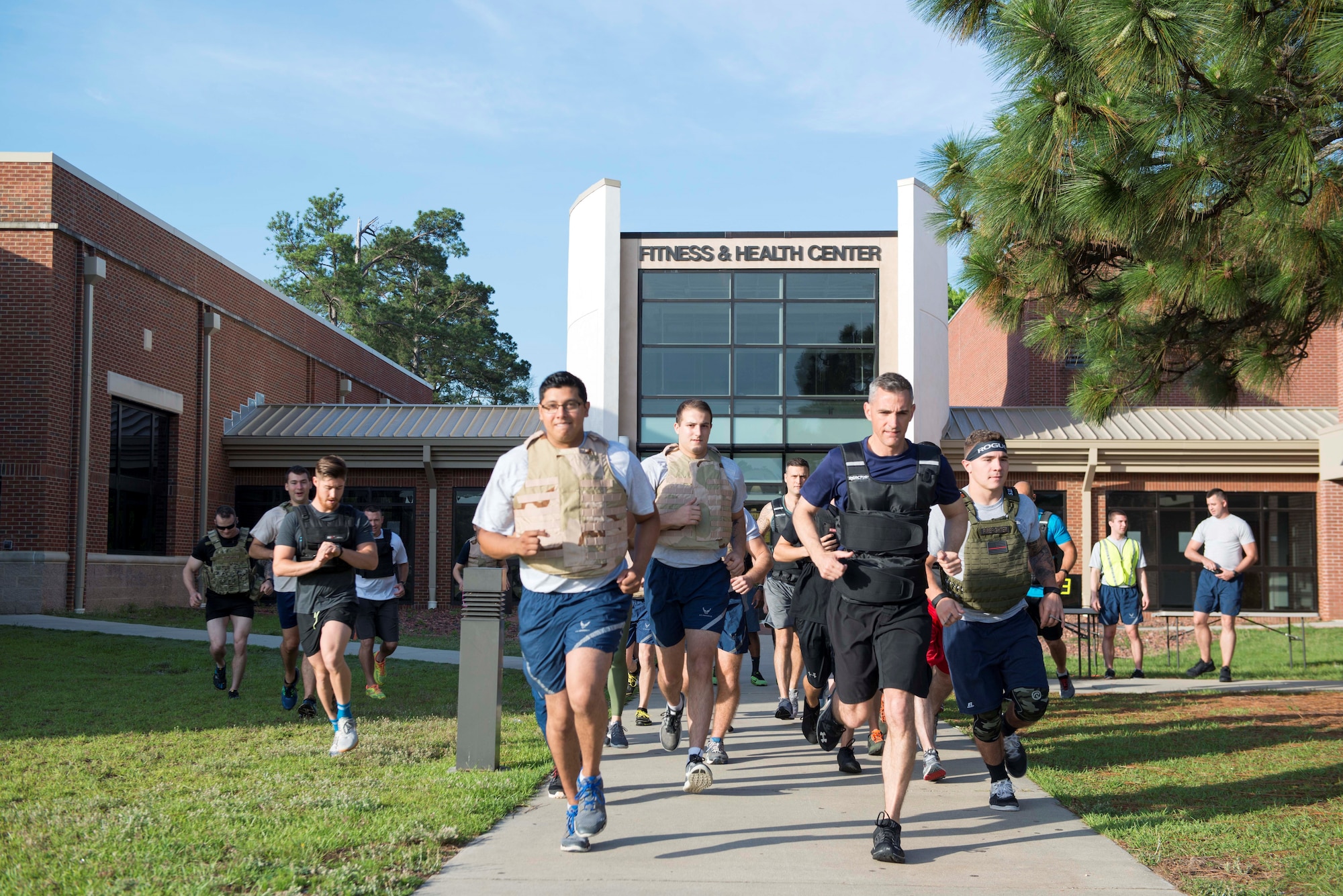 Team Shaw members begin the Murph Challenge at Shaw Air Force Base, S.C., May 24, 2018.