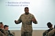 Air Force Chief Master Sgt. Phillip Easton, U.S. Air Forces in Europe and Air Forces Africa command chief, teaches a course on leadership perspective at the second annual Atlantic Stripe Conference at the USAFE- AFAFRICA conference room on Ramstein Air Base, Germany, May 16, 2018. During the professional development conference noncommissioned officers listened to leaders, mentors, and guest speakers advise them on different fundamentals and principles of leadership. (U.S. Air Force photo by Airman 1st Class D. Blake Browning)