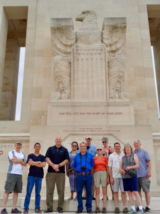 DLA Europe and Africa employees and their guests visited the Aisne-Marne Memorial near Belleau Wood, France, for the 100th Anniversary ceremony over Memorial Day weekend 2018.