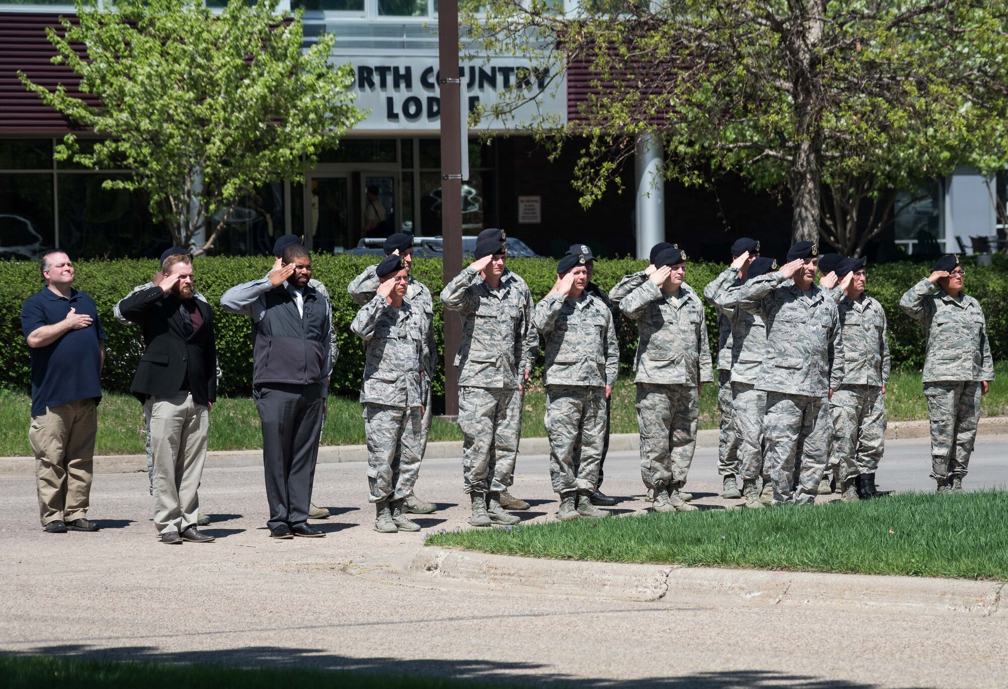 May 15th is designated as Peace Officer memorial Day. Flags are flown at half staff and 934th Security Forces members honor peace officers who have been killed or injured in the line of duty during a ceremony at the Minneapolis-St. Paul Air Reserve Station. (Air Force Photo/Paul Zadach)