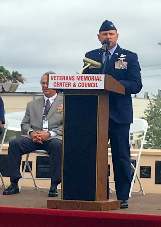 The loss of four Airmen throughout 2017-2018 within the 920th Rescue family brought Memorial Day 2018 into perspective for 2,000 Reserve Citizen Airmen that serve with the wing, along with their commander, Col. Kurt A. Matthews, who has seen the scars left by Vietnam in his own family. Matthews was invited to share his thoughts about the special meaning that Memorial Day holds to him and his family on May 28, 2018 at the Brevard Veteran's Center in Merritt Island, Florida. He also paid tribute to the fallen Airmen from his wing, as well as their commander, Lt. Col. Tim Hanks and asked everyone in attendance to keep those serving far away in their thoughts. (U.S. Air Force photo by Mr. Darrell Hankins)