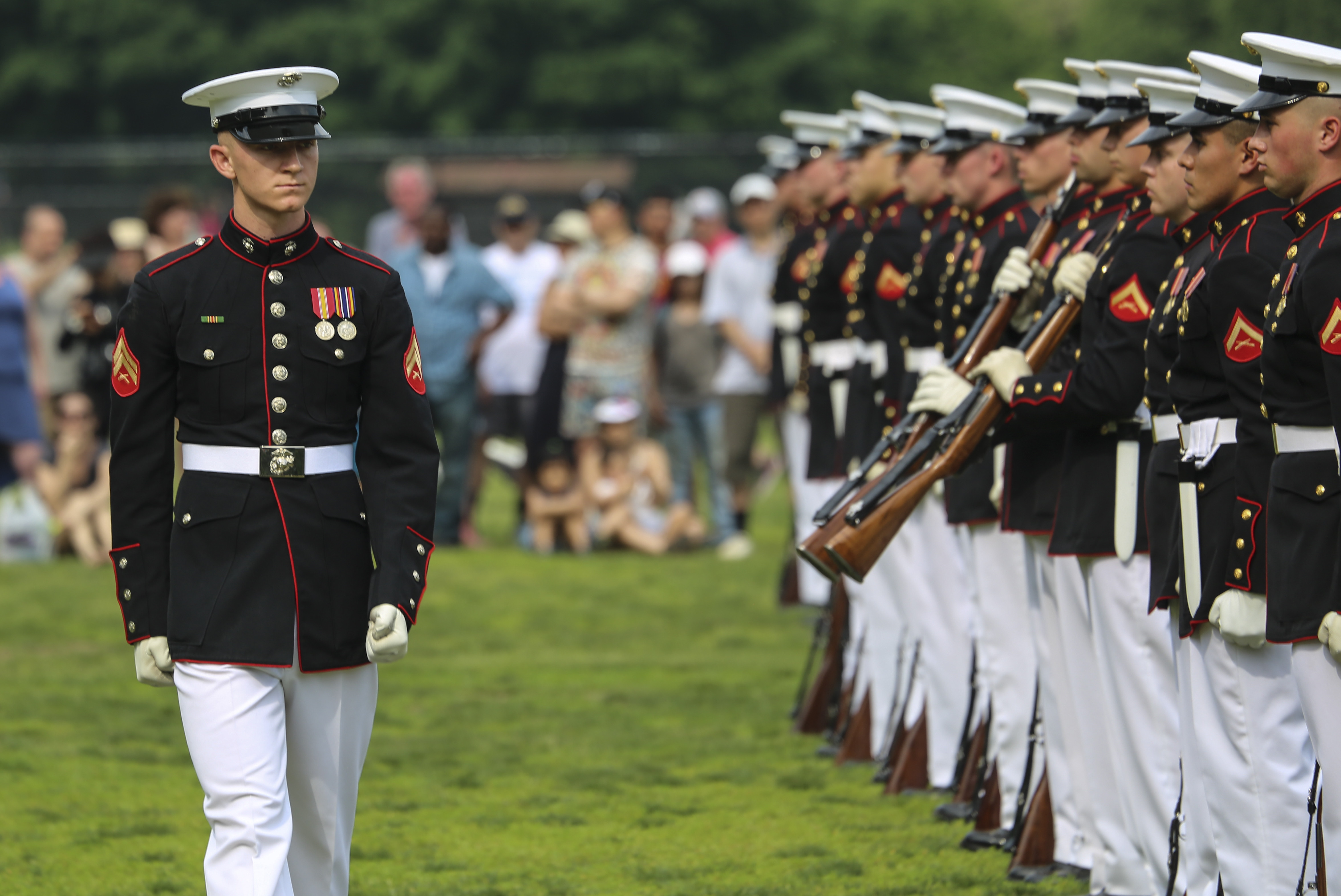 The Battle Color Detachment performs at Prospect Park