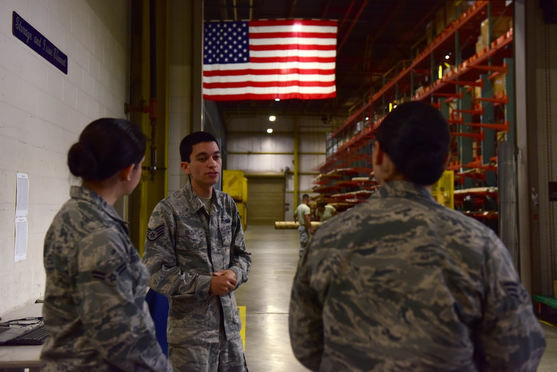 Seven materiel management Airmen from Scott Air Force Base, Illinois, visited the 509th Logistics Readiness Squadron at Whiteman AFB this month as part of a two-day Airman exchange program.