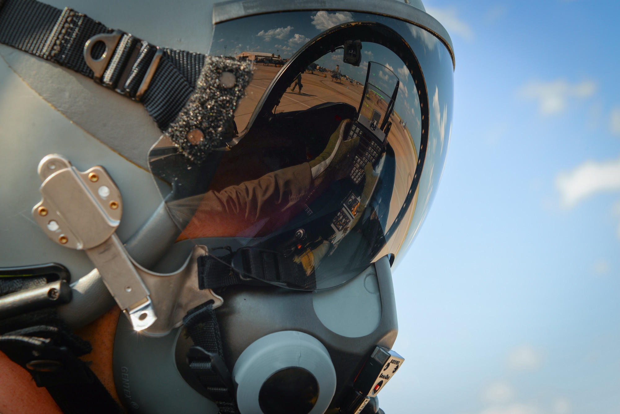 Second Lieutenant Colin Asbury, 47th Flying Training Wing pilot graduate, prepares for takeoff on one of his final training flights at Laughlin Air Force Base, Texas, May 15, 2018. The wings Asbury received upon graduation first entered service in 1941, and makes him the third carrier of this particular pair. As he moves on to fly the F-15E Strike Eagle, he is prepared to write his own pages in the story of the wings. (U.S. Air Force photo by Senior Airman Benjamin N. Valmoja)