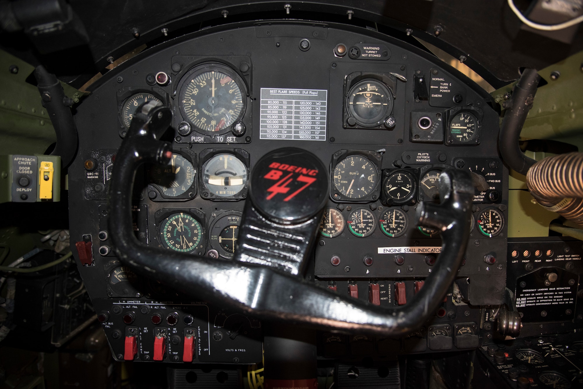 DAYTON, Ohio -- Boeing RB-47H Stratojet co-pilot controls at the National Museum of the United States Air Force. (U.S. Air Force photo by Ken LaRock)