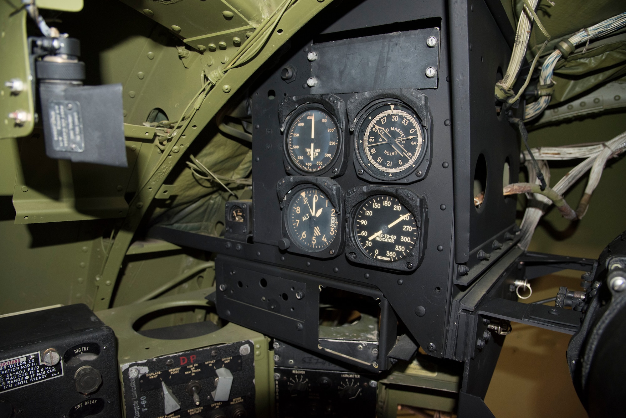 DAYTON, Ohio -- Boeing RB-47H Stratojet navigator controls at the National Museum of the United States Air Force. (U.S. Air Force photo by Ken LaRock)