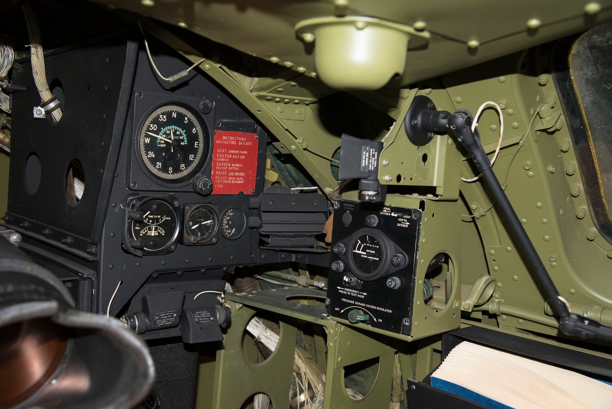 DAYTON, Ohio -- Boeing RB-47H Stratojet navigator controls at the National Museum of the United States Air Force. (U.S. Air Force photo by Ken LaRock)