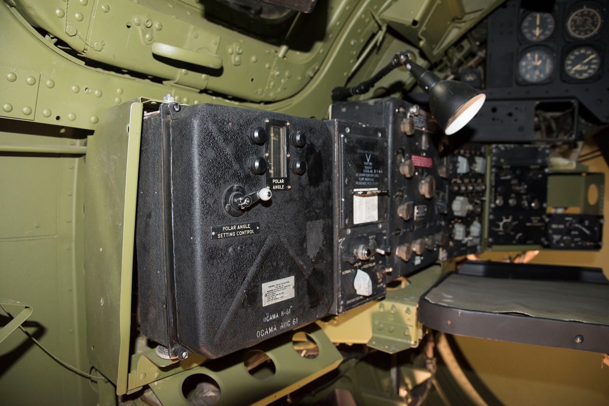 DAYTON, Ohio -- Boeing RB-47H Stratojet navigator controls at the National Museum of the United States Air Force. (U.S. Air Force photo by Ken LaRock)