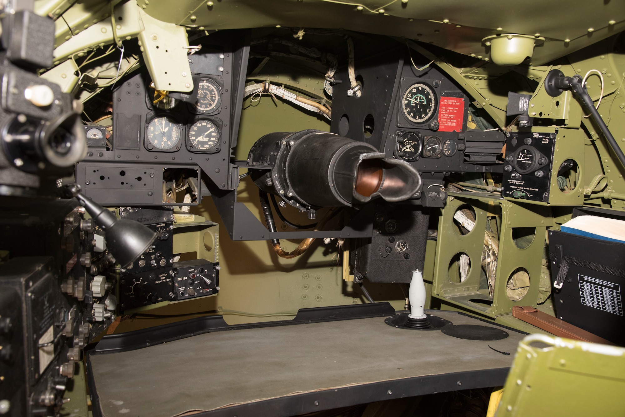 DAYTON, Ohio -- Boeing RB-47H Stratojet navigator controls at the National Museum of the United States Air Force. (U.S. Air Force photo by Ken LaRock)