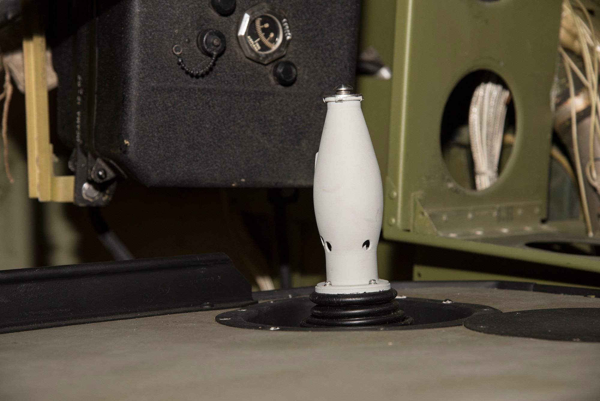 DAYTON, Ohio -- Boeing RB-47H Stratojet navigator controls at the National Museum of the United States Air Force. (U.S. Air Force photo by Ken LaRock)