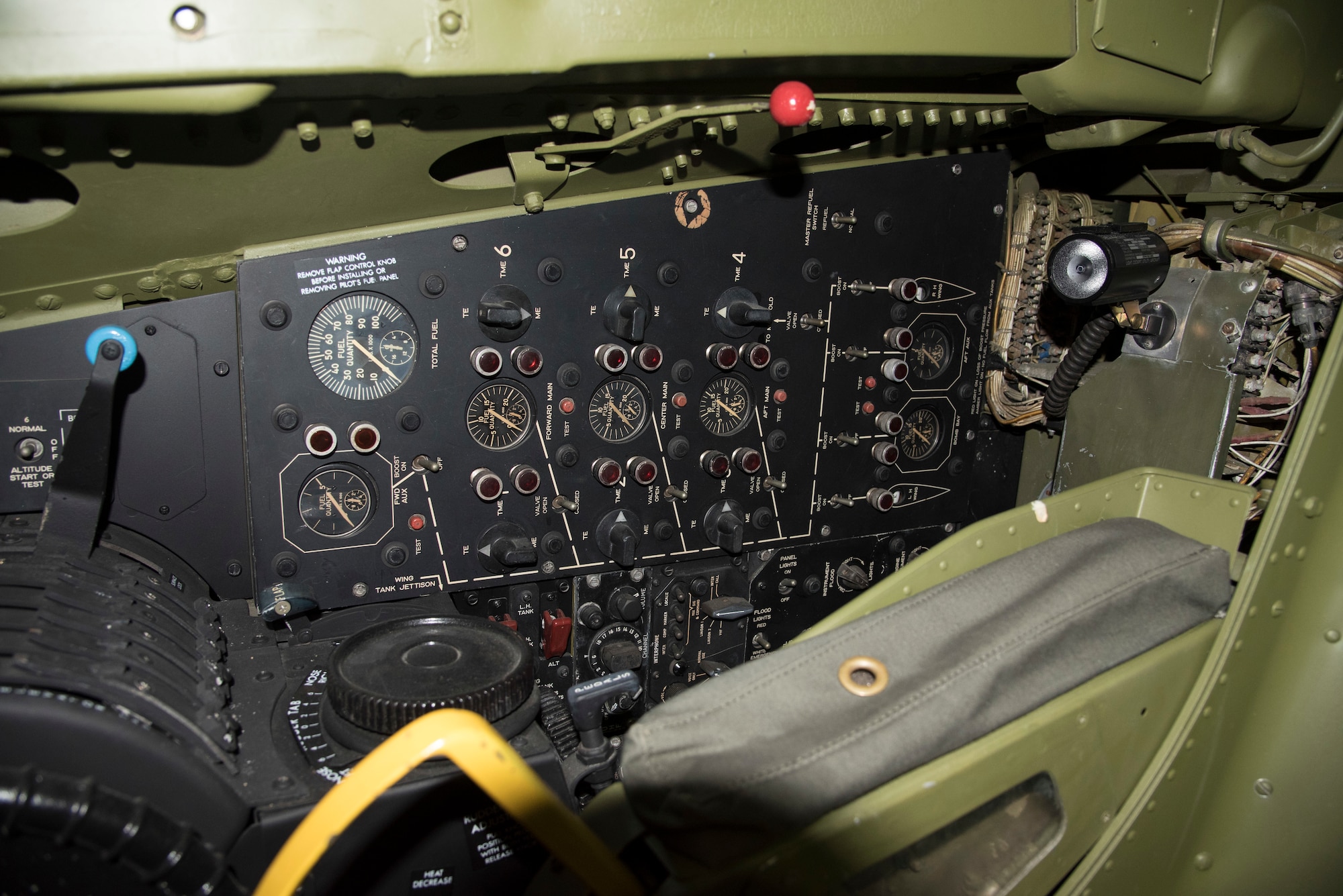 DAYTON, Ohio -- Boeing RB-47H Stratojet pilot controls at the National Museum of the United States Air Force. (U.S. Air Force photo by Ken LaRock)