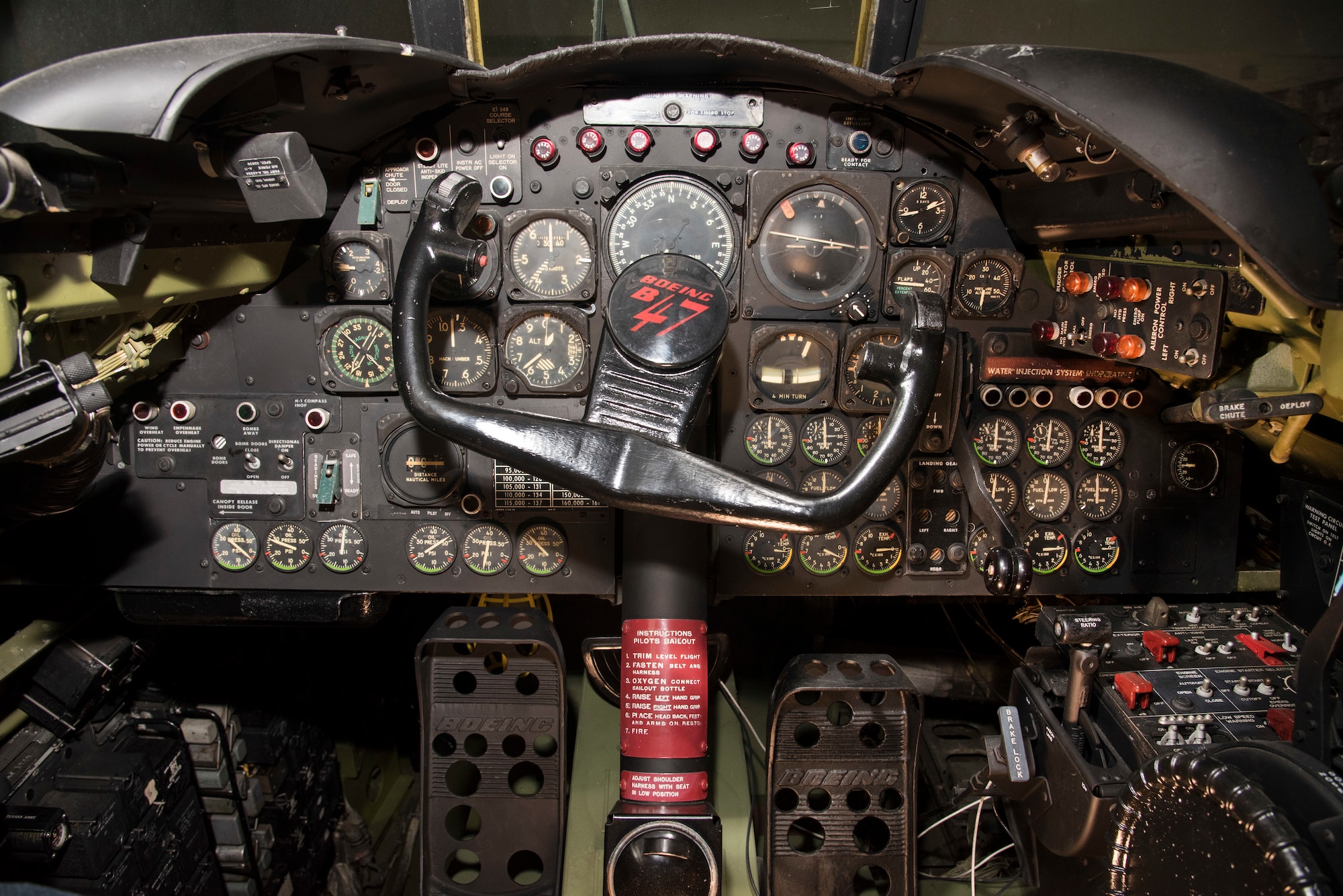 DAYTON, Ohio -- Boeing RB-47H Stratojet pilot controls at the National Museum of the United States Air Force. (U.S. Air Force photo by Ken LaRock)