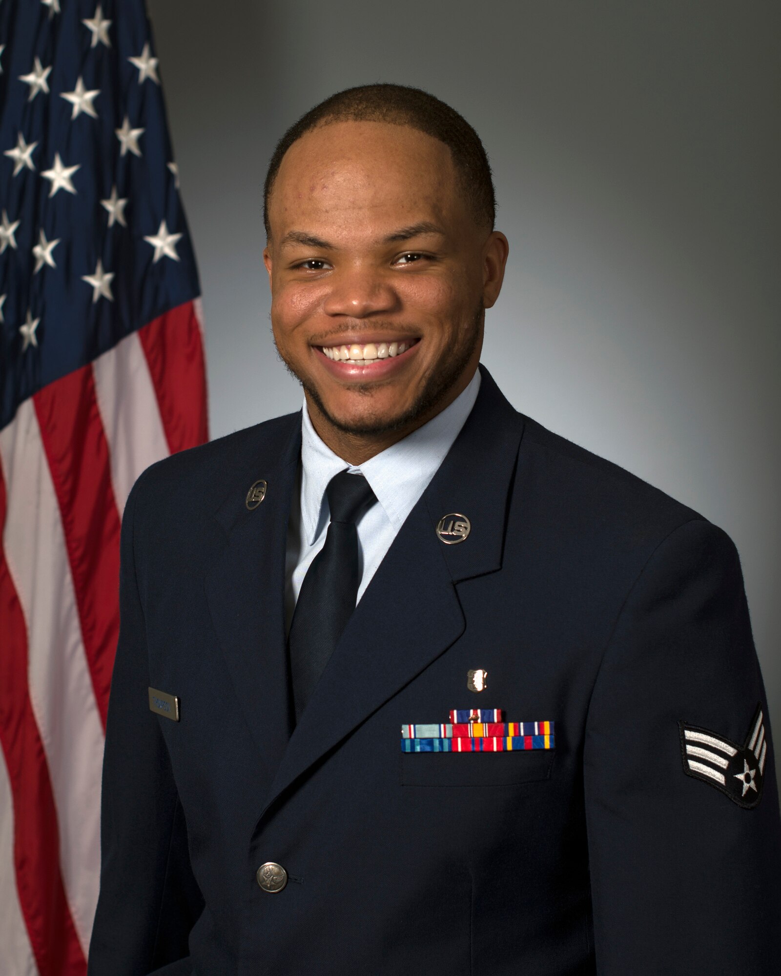 Official photo of Senior Airman Rashawn Thompson.