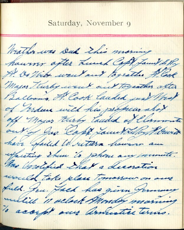 Eddie V Rickenbacker Wwi Diary National Museum Of The United States Air Force Display