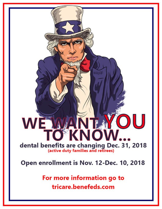 Dental insurence is changing for retirees and active duty family members beginning Dec. 31, 2018. (U.S. Air Force graphic by Airman 1st Class Abbigayle Wagner)