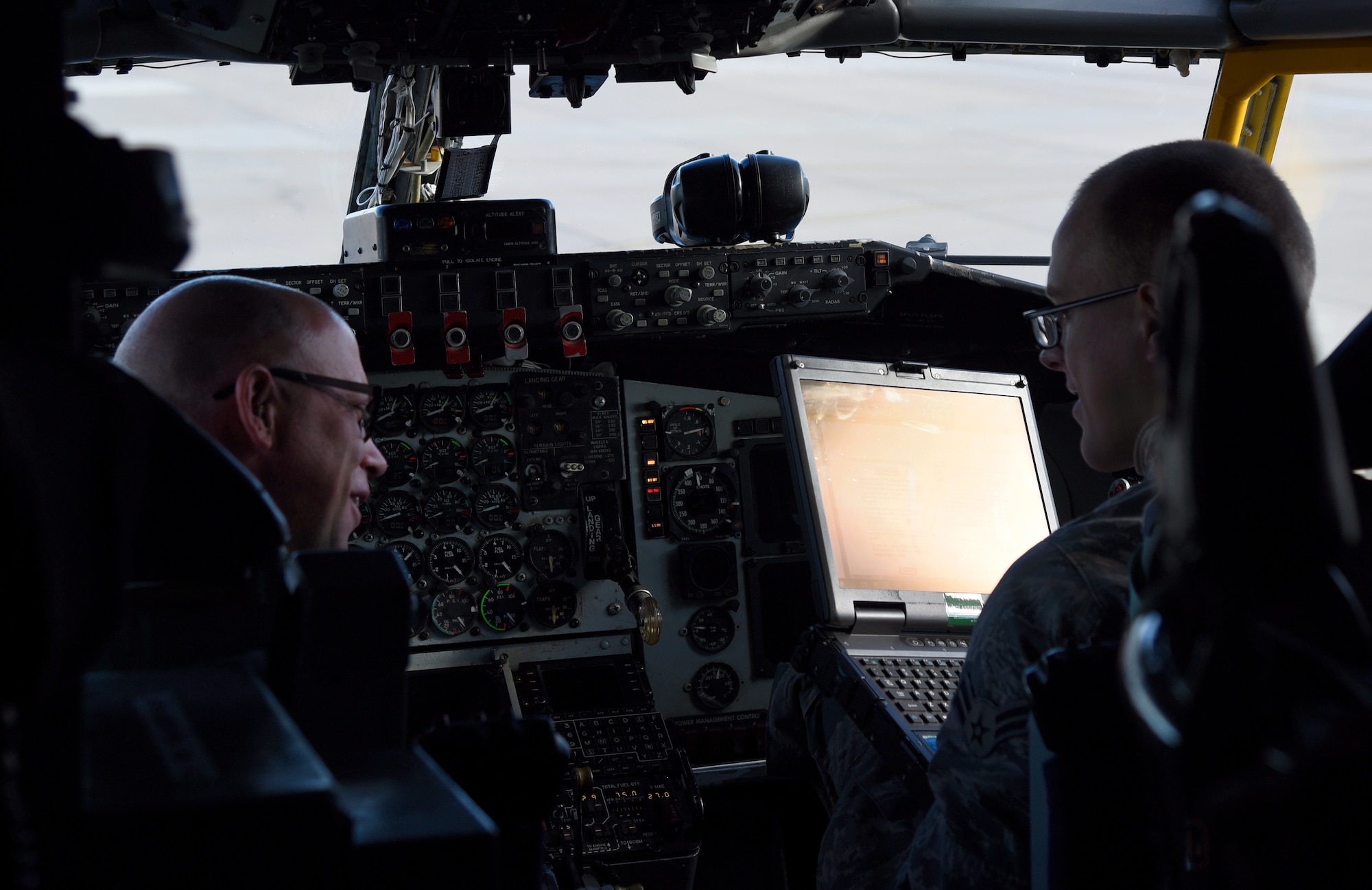 Master Sgt. Christopher Evans, 22nd Air Refueling Wing career assistance advisor, visits with members of the 22nd Maintenance Squadron Oct. 11, 2018, at McConnell Air Force Base, Kansas. Evans started the “CAA Ride-Along” program where he joins Airmen from the maintenance and security forces squadrons while they work to answer any career progression questions. The program has been benchmarked as an Air Force first, and other bases are now implementing it. (U.S. Air Force photo by Airman Michaela R. Slanchik)