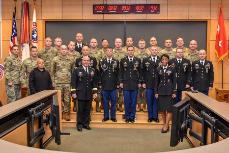 Seven recruiters earn the master recruiter badge on Nov. 2