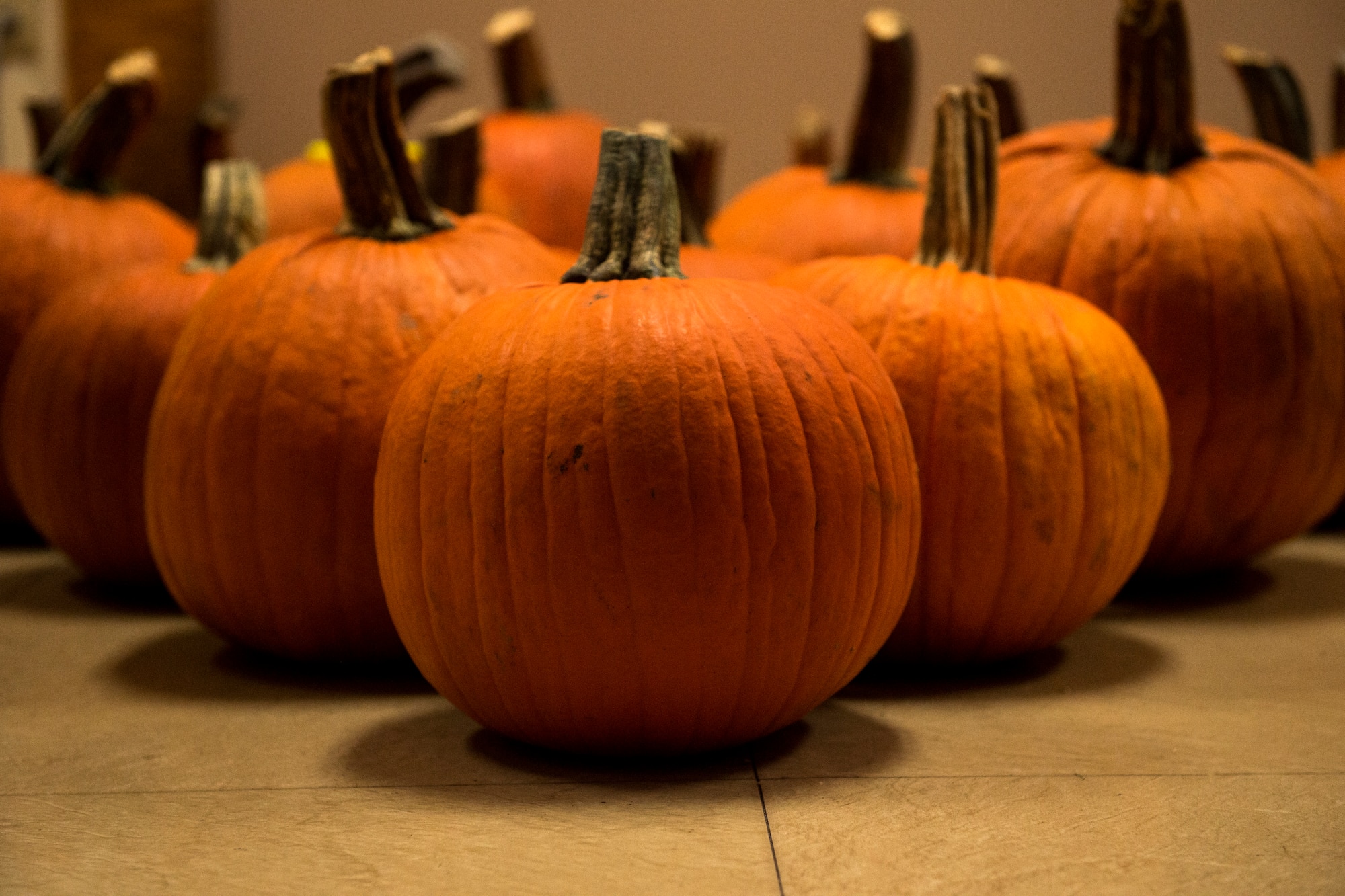 Pumpkins are displayed during the 10th annual Fall Festival, October 31, 2018, at Altus AFB, Okla.
