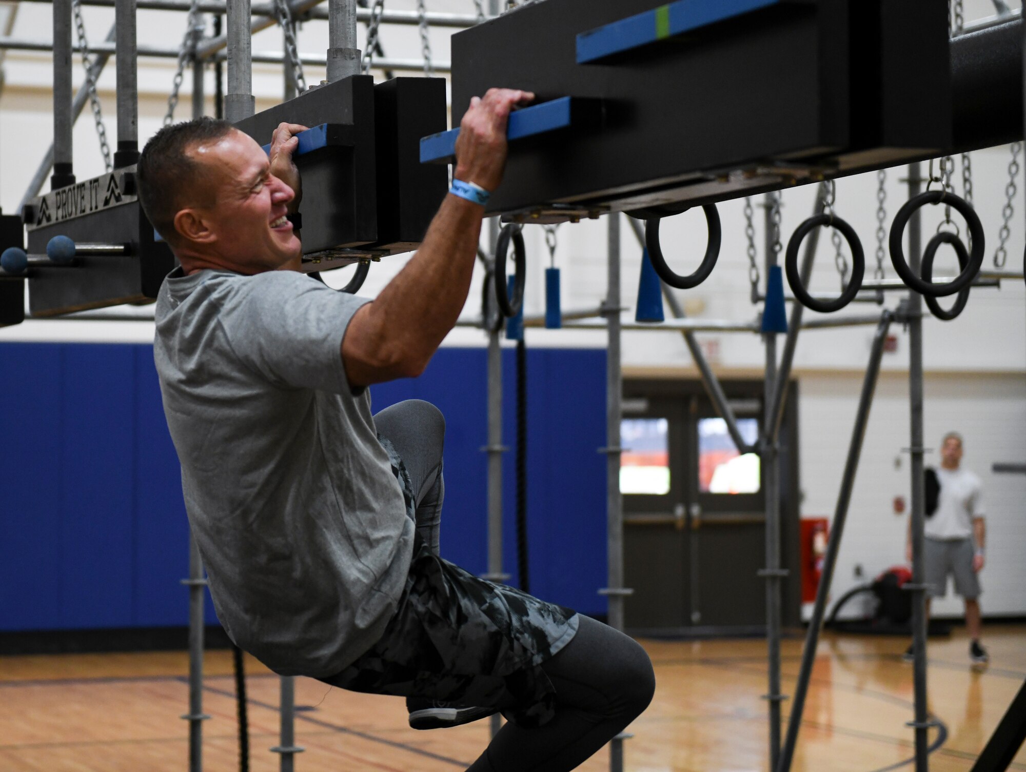 The Alpha Warrior program brings the obstacle-based fitness apparatuses to Air Force bases to host friendly competitions and inspire Airmen fitness.