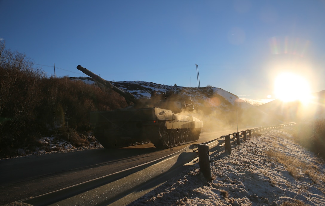 Spanish forces participating in Exercise Trident Juncture 18 hold a defensive position against U.S. Marines with 2nd Tank Battalion, 2D Marine Division, near Dalholen, Norway, Nov. 3, 2018. Trident Juncture 18 enhances the U.S. and NATO Allies’ and partners’ abilities to work together collectively to conduct military operations under challenging conditions.
