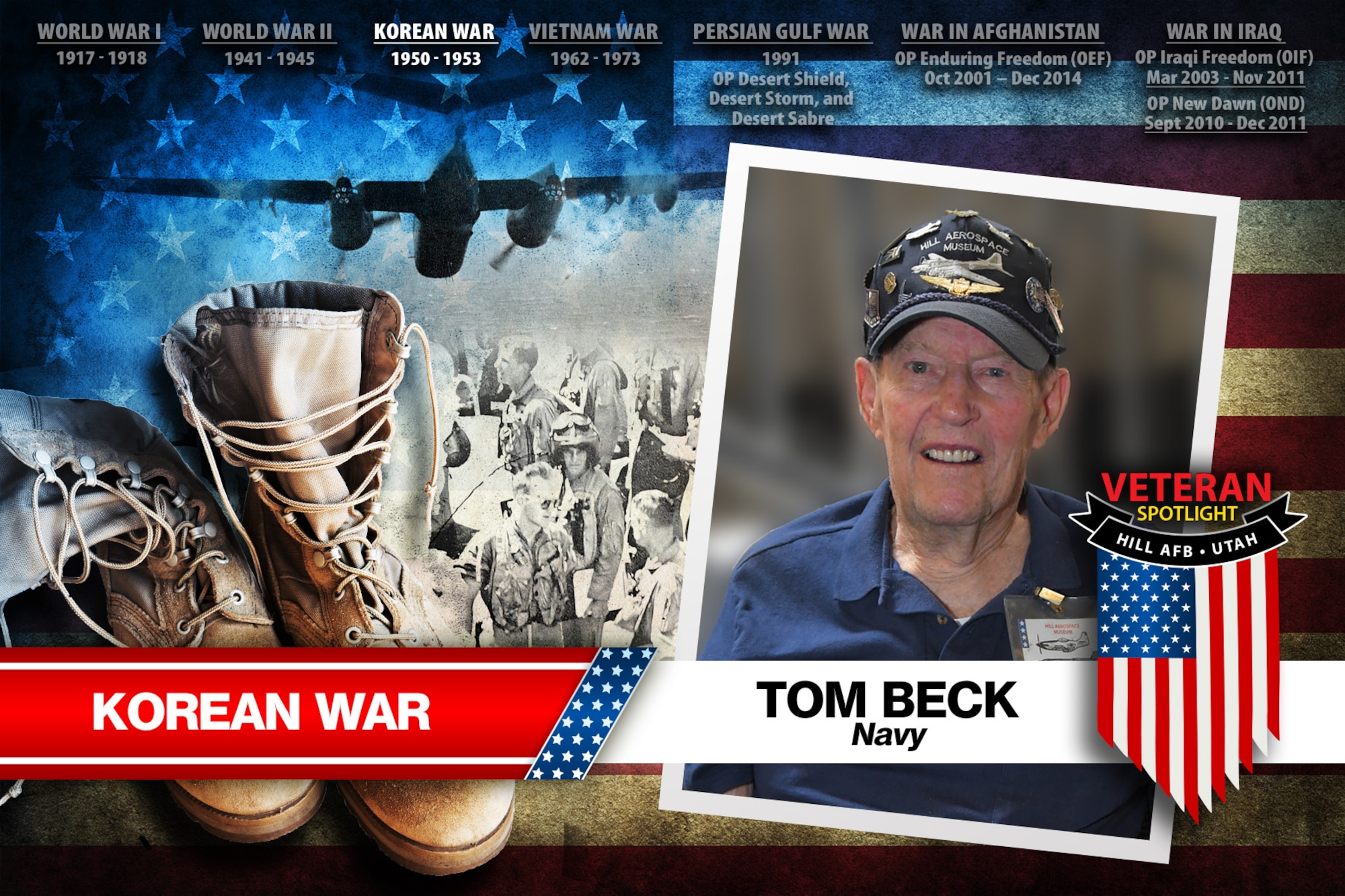 Today's spotlight is U.S. Navy veteran Tom Beck. (U.S. Air Force illustration by David Perry)