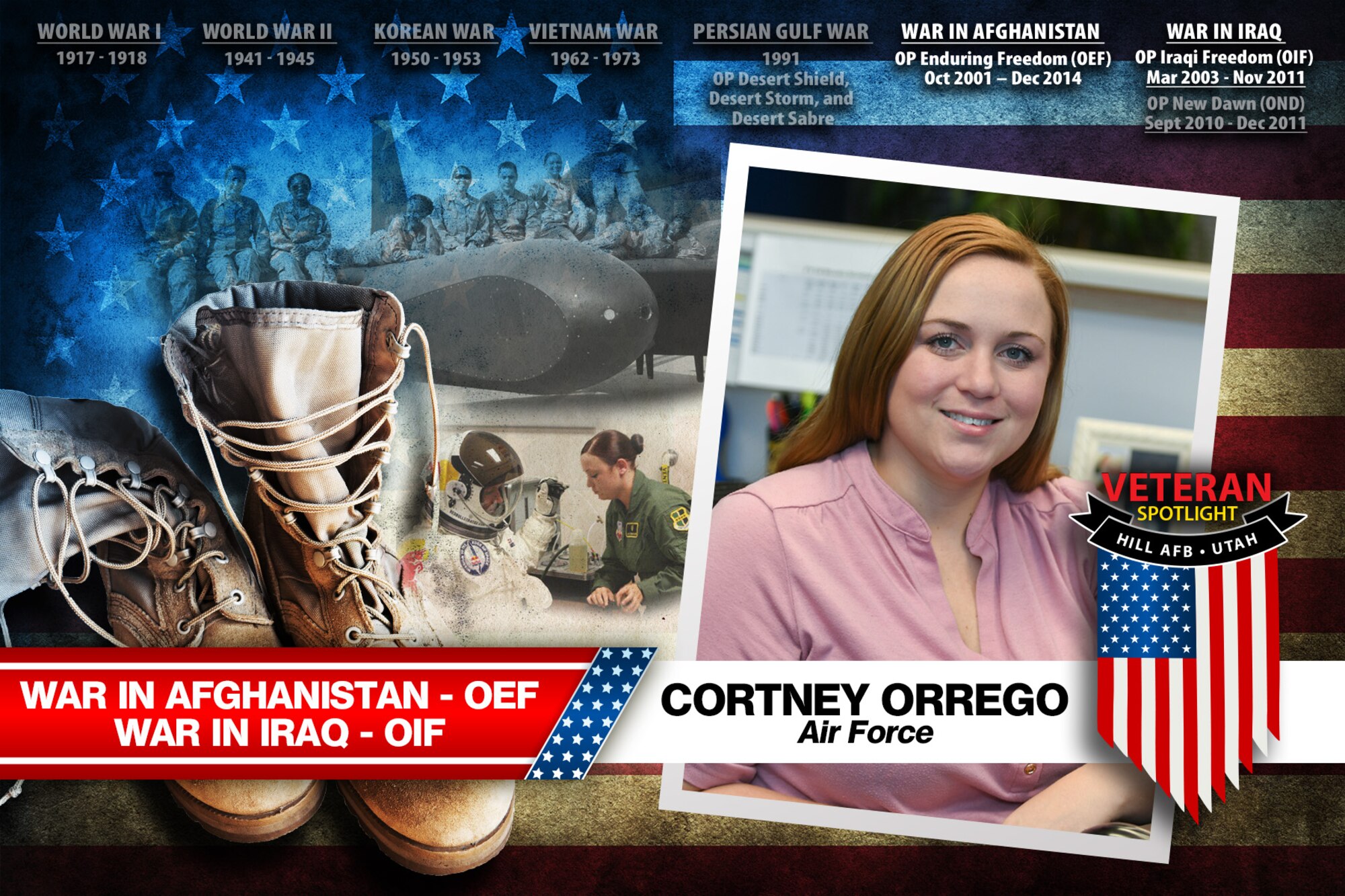 Today's spotlight is U.S. Air Force veteran Cortney Orrego. (U.S. Air Force illustration by David Perry)