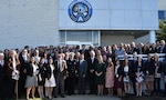 IMAGE: Naval Surface Warfare Center Dahlgren Division (NSWCDD) employees and Post Oak Middle School STEM (science, technology, engineering, and mathematics) students join Navy leaders and distinguished visitors at the ribbon-cutting ceremony for the new Missile Support Facility. The building features state-of-the-art labs, offices, and equipment for more than 300 NSWCDD Strategic and Computing Systems Department scientists, engineers, and technical experts who develop, test, and maintain the Submarine Launched Ballistic Missile fire control and mission planning software for current and future systems.