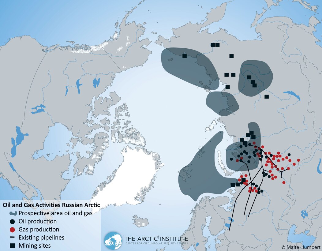 Map by Malte Humpert, reproduced with permission from the Arctic Institute Center for Circumpolar Security Studies.