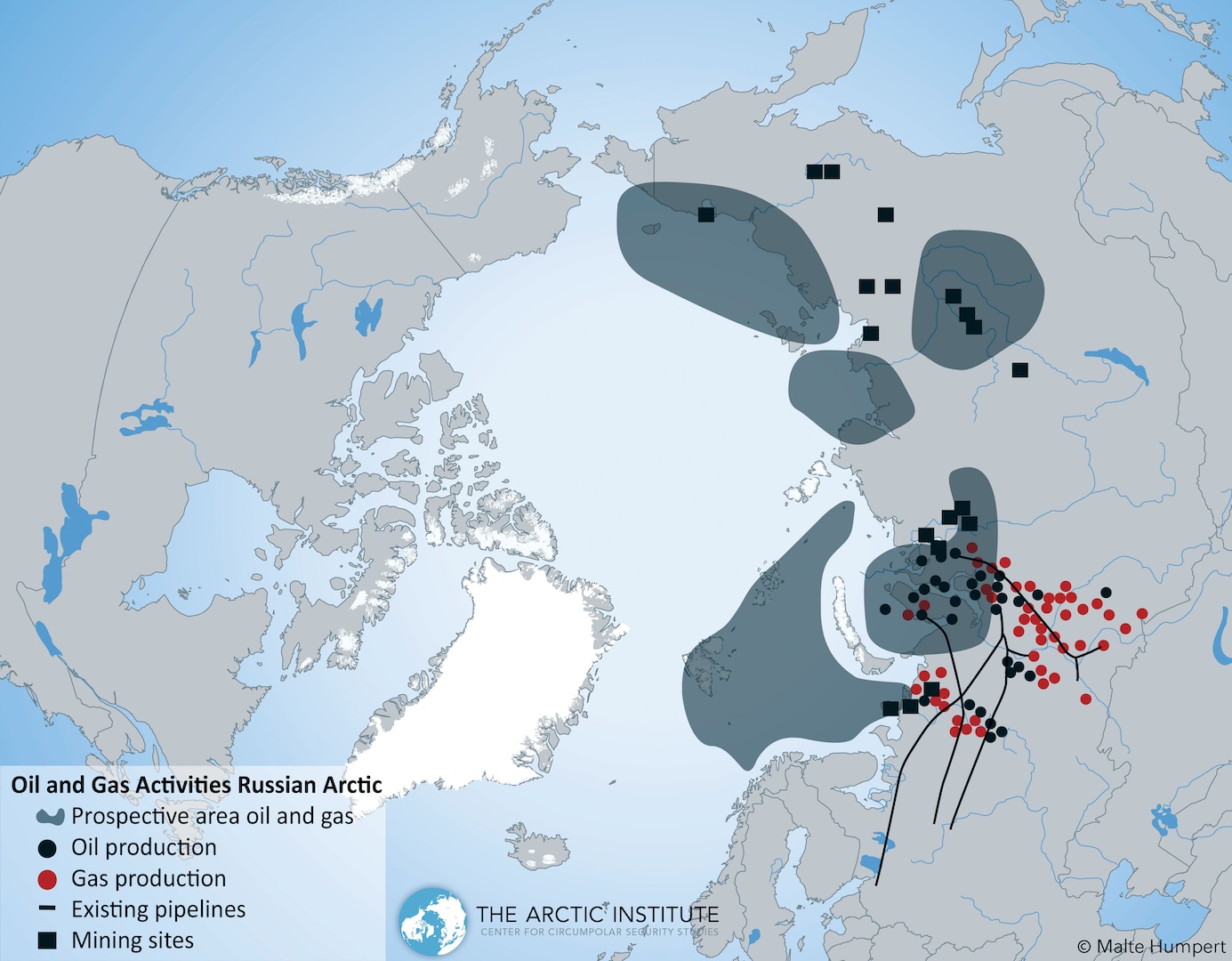 Map by Malte Humpert, reproduced with permission from the Arctic Institute Center for Circumpolar Security Studies.