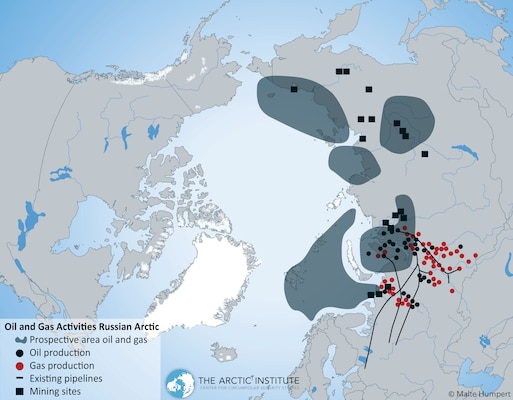 Map by Malte Humpert, reproduced with permission from the Arctic Institute Center for Circumpolar Security Studies.