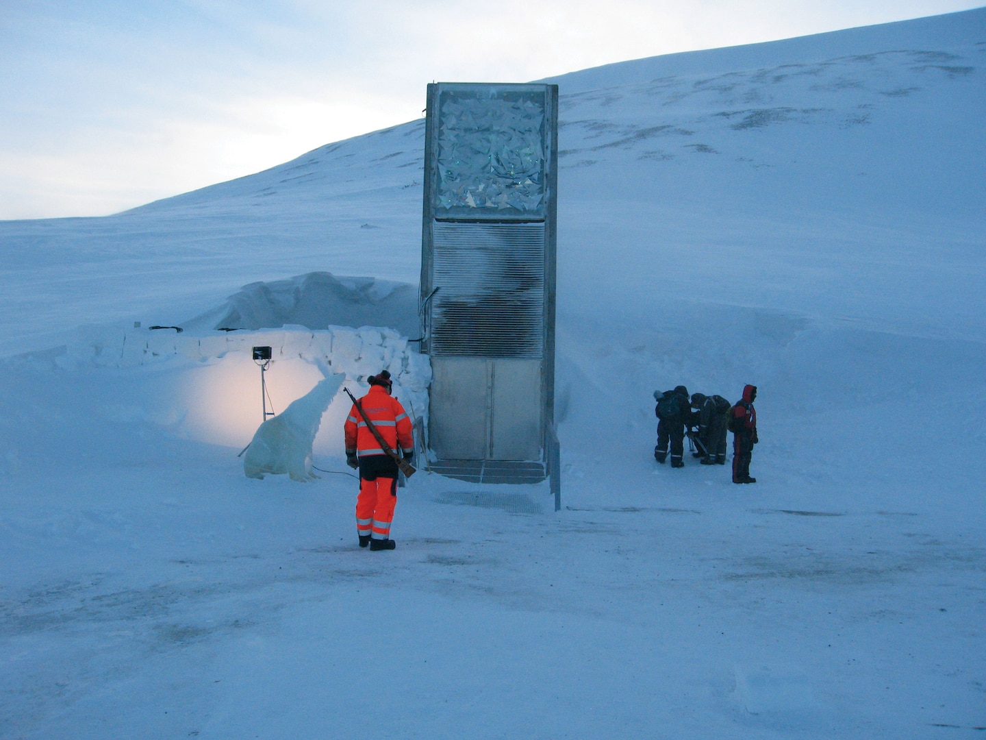 Photo of the seed vault in 2008, when the vault was first created.