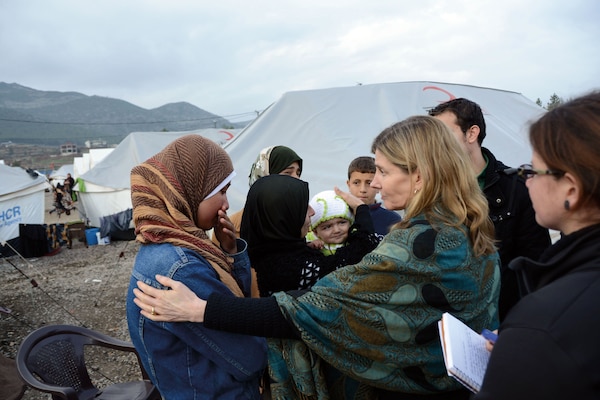 USAID Assistant Administrator for Democracy, Conflict, and Humanitarian Assistance Nancy Lindborg meets with Syrian refugees at Islahiye Refugee Camp in Turkey, January 24, 2013 (State Department)