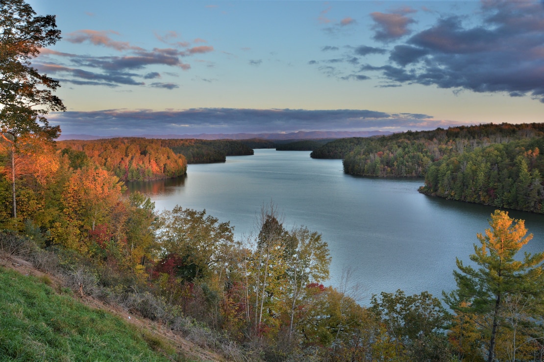 Right now is one of the best times to come camping at Philpott Lake. The lake is peaceful and quiet, the weather is cool, and the trees are beautiful. Please call the Visitor Assistance Center at (276) 629-2703. (USACE photo by Brian Stewart)