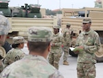 Soldiers from the 289th Quartermaster Company, 553rd Combat Sustainment Support Battalion, launch a convoy Nov. 5 from Joint Base San Antonio-Fort Sam Houston in support of U.S Northern Command. USNORTHOM is providing military support to the Department of Homeland Security and U.S. Customs and Border Protection to secure the southern border of the United States.