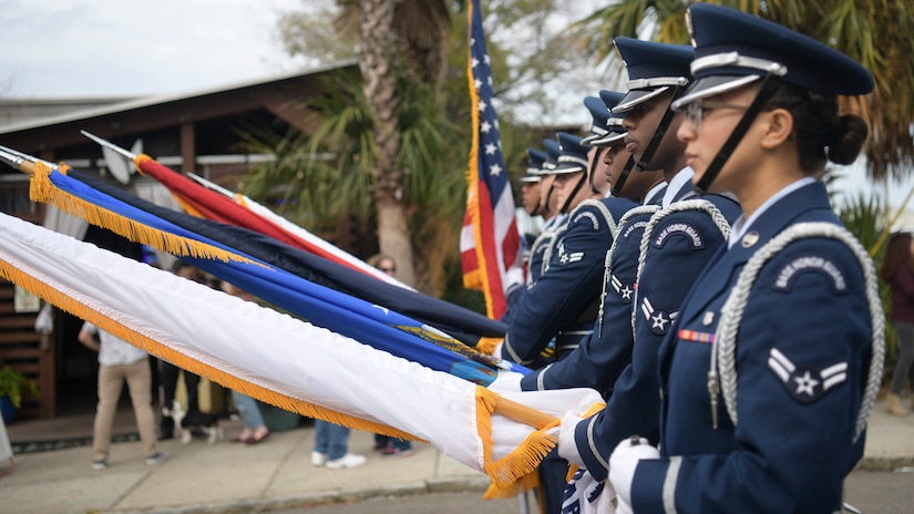 Members of the Joint Base Charleston Honor Guard march through the 2018 Charleston Veterans Day Parade. This year’s Veterans Day, officially recognized Nov. 11, 2018, will mark the 100th anniversary of the end of the First World War.